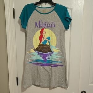 Disney The Little Mermaid Gray and Teal Nightgown